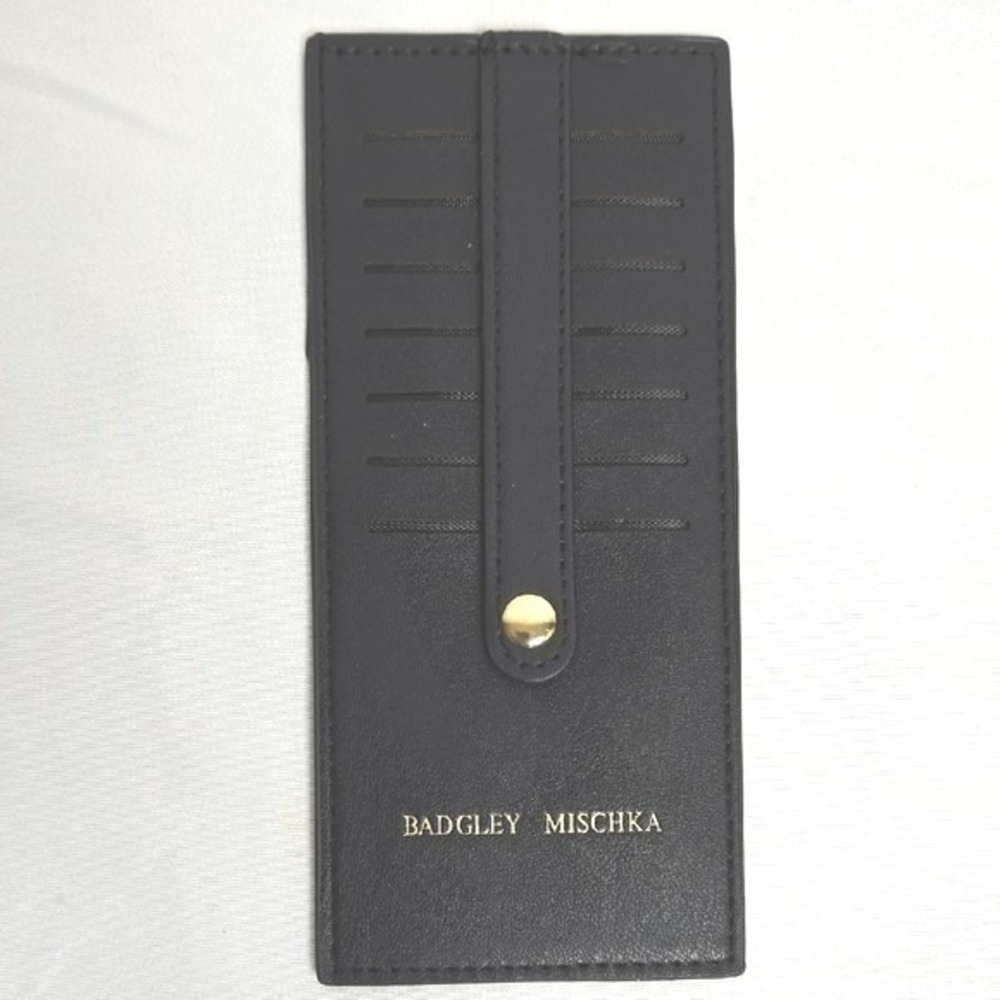 Badgley Mischka 7 Slot Card Holder With Tab, Solid Black Neutral, NWOT